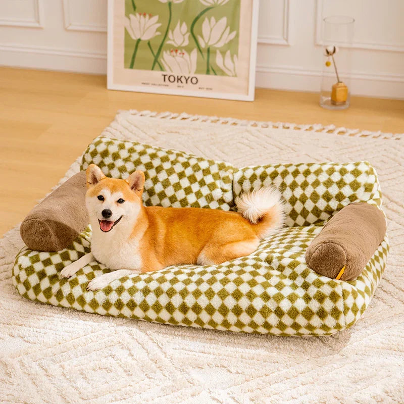 Cozy Plush Dog Sofa