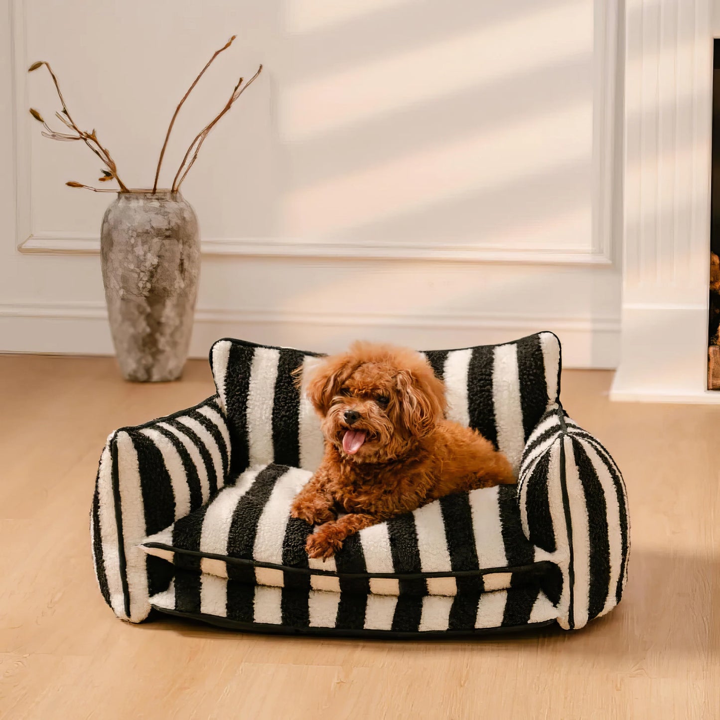 Striped Plush Pet Sofa