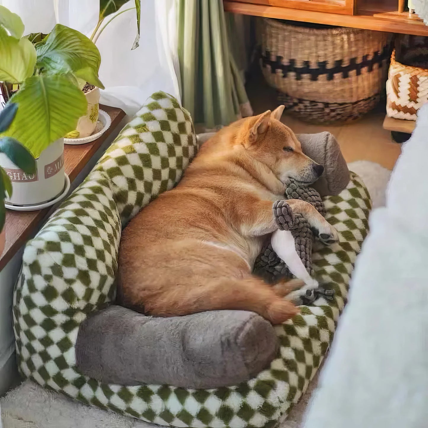 Cozy Plush Dog Sofa